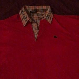 Red Vintage Burberry Polo Shirt